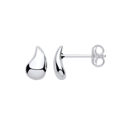 Sterling Silver Small Teardrop Stud Earrings
