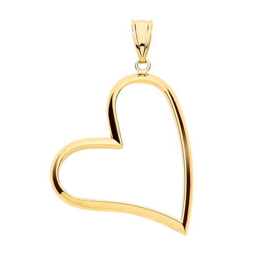 9ct Yellow Gold Cut Out Heart Pendant