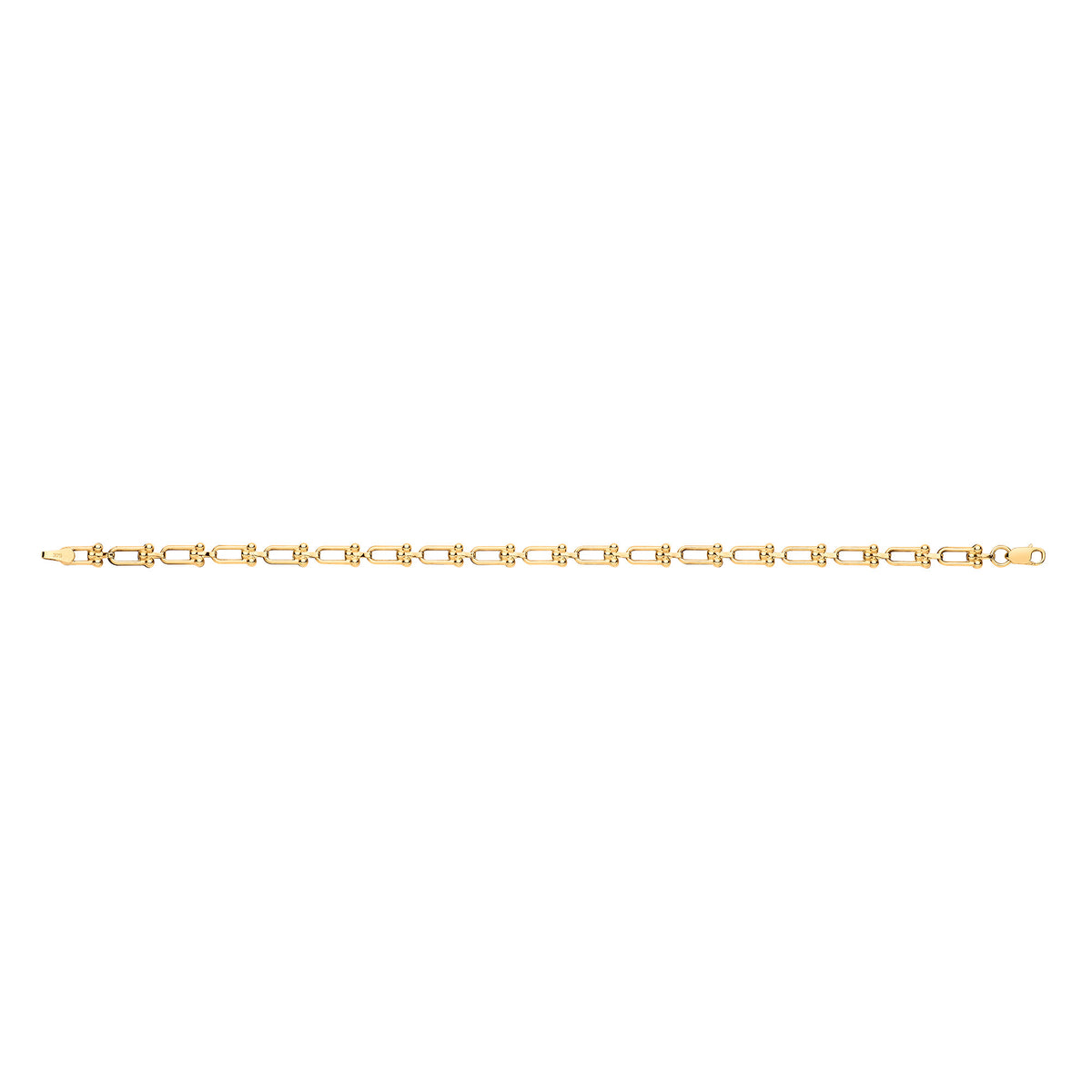 9ct Yellow Bike Lock 4.7mm Ladies Bracelet