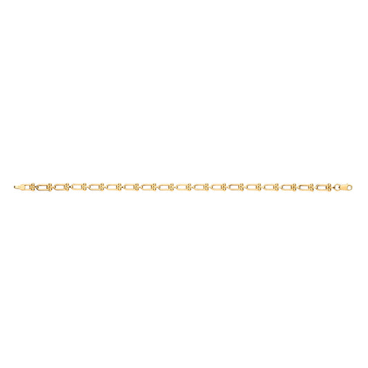 9ct Yellow Bike Lock 4.7mm Ladies Bracelet