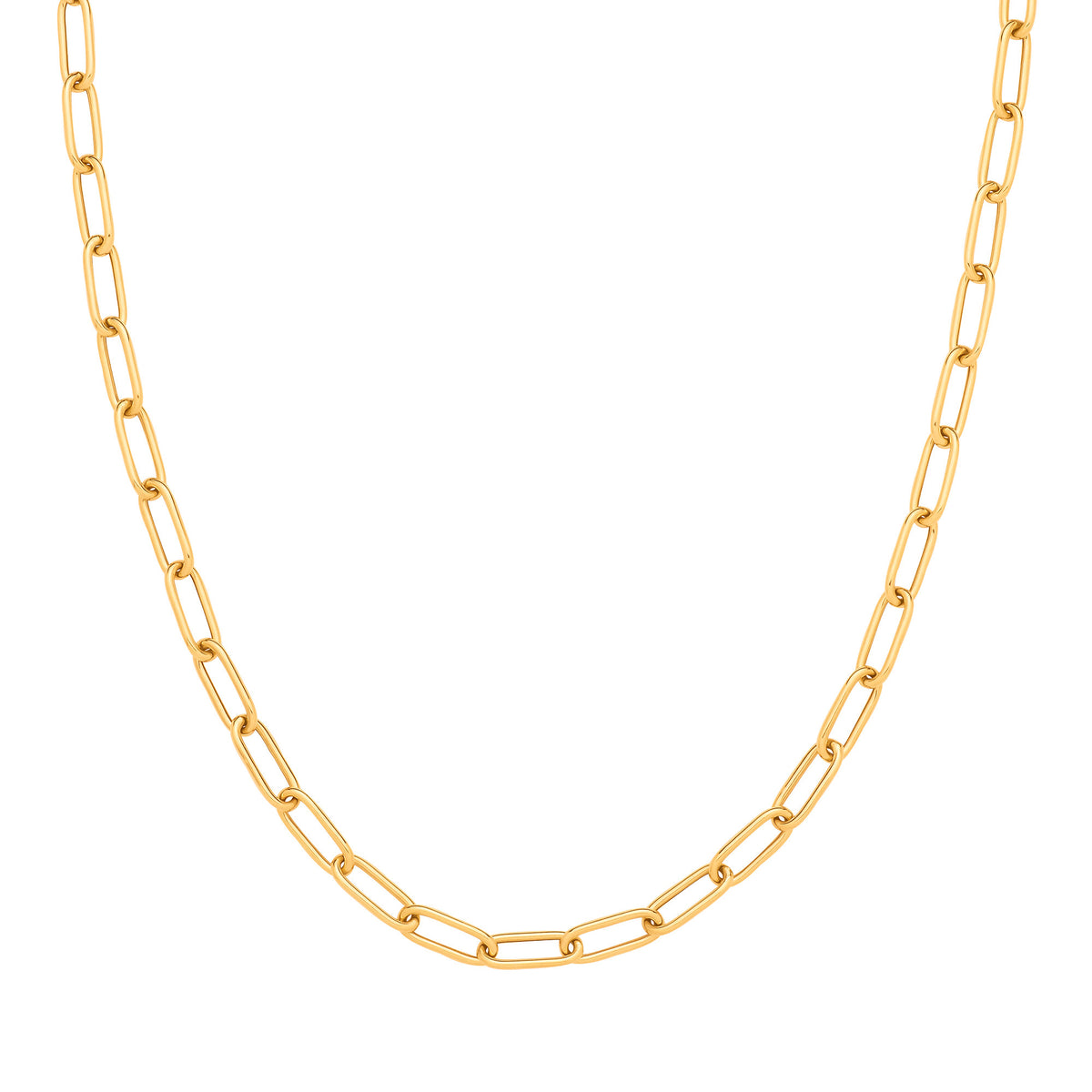 9ct Yellow Gold Big Paper Clip Hollow Necklace/Bracelet
