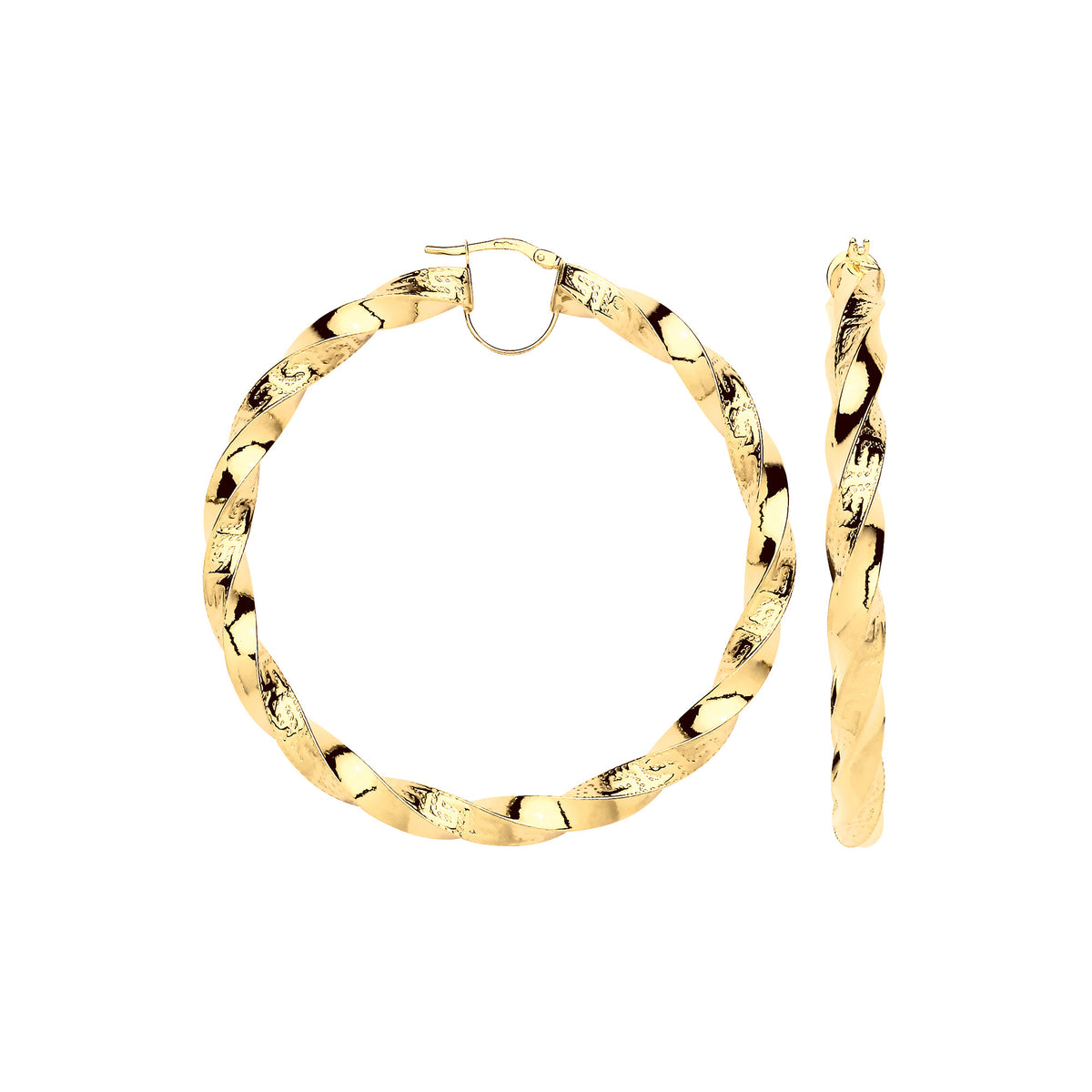 9ct Yellow Gold 60mm Bold Statement Hoop Earrings