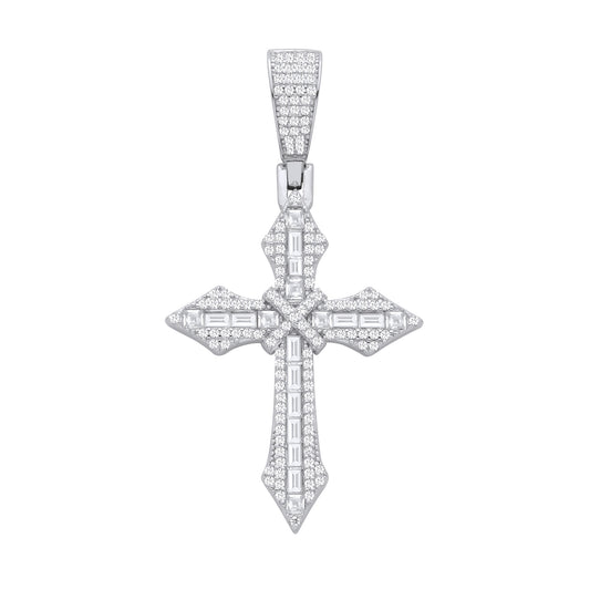 Silver CZs Pointed Cross