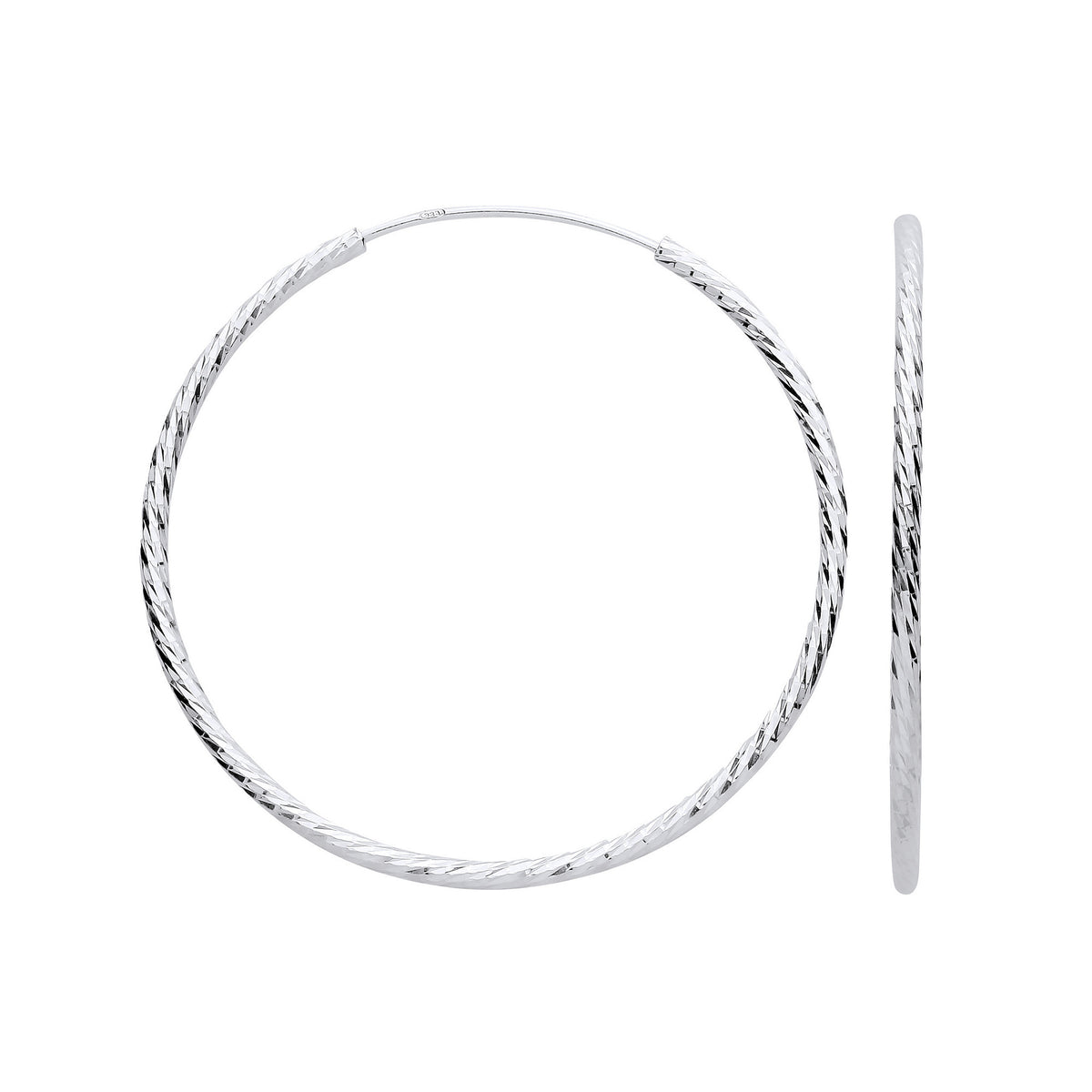 Sterling Silver 40mm Classic Hoop Earrings