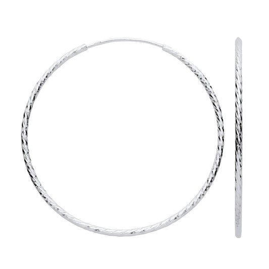 Sterling Silver 50mm Large Classic Hoop Earrings