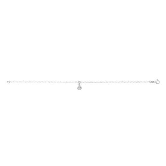 Silver Rhodium Plated Shell Anklet