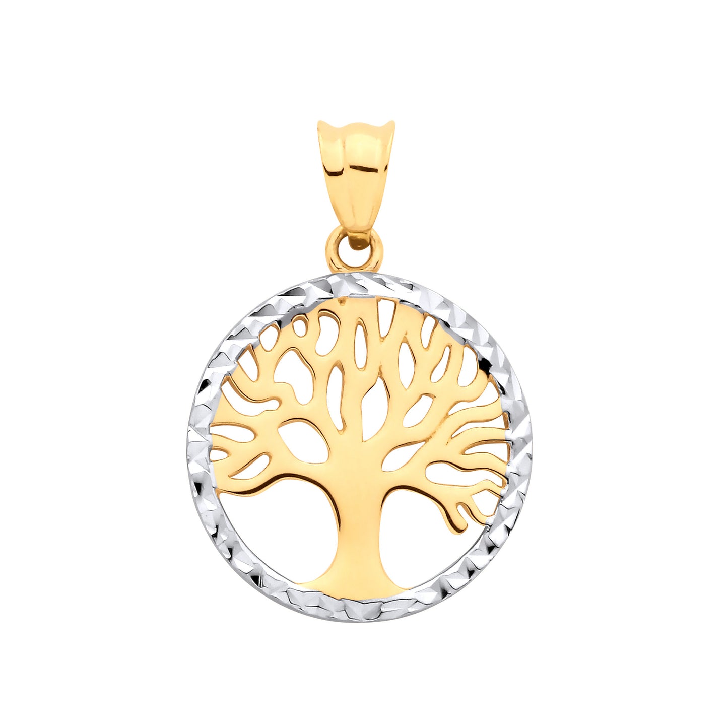 9ct Yellow & White Gold Small Tree of Life Pendant