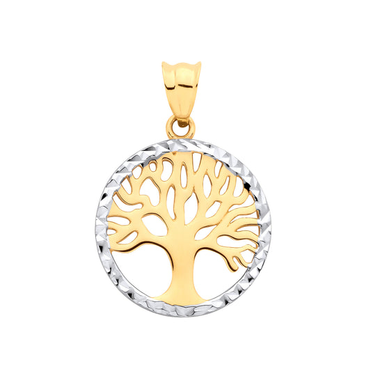 9ct Yellow & White Gold Small Tree of Life Pendant