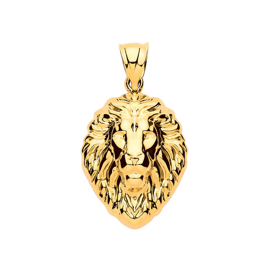 9ct Yellow Gold Lion Head Pendant