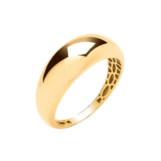 9ct Yellow Gold Plain Dome Ladies Ring
