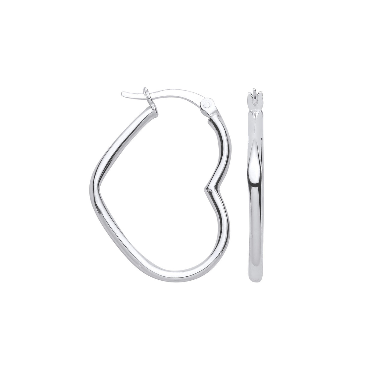 Sterling Silver Heart Hoop Earrings