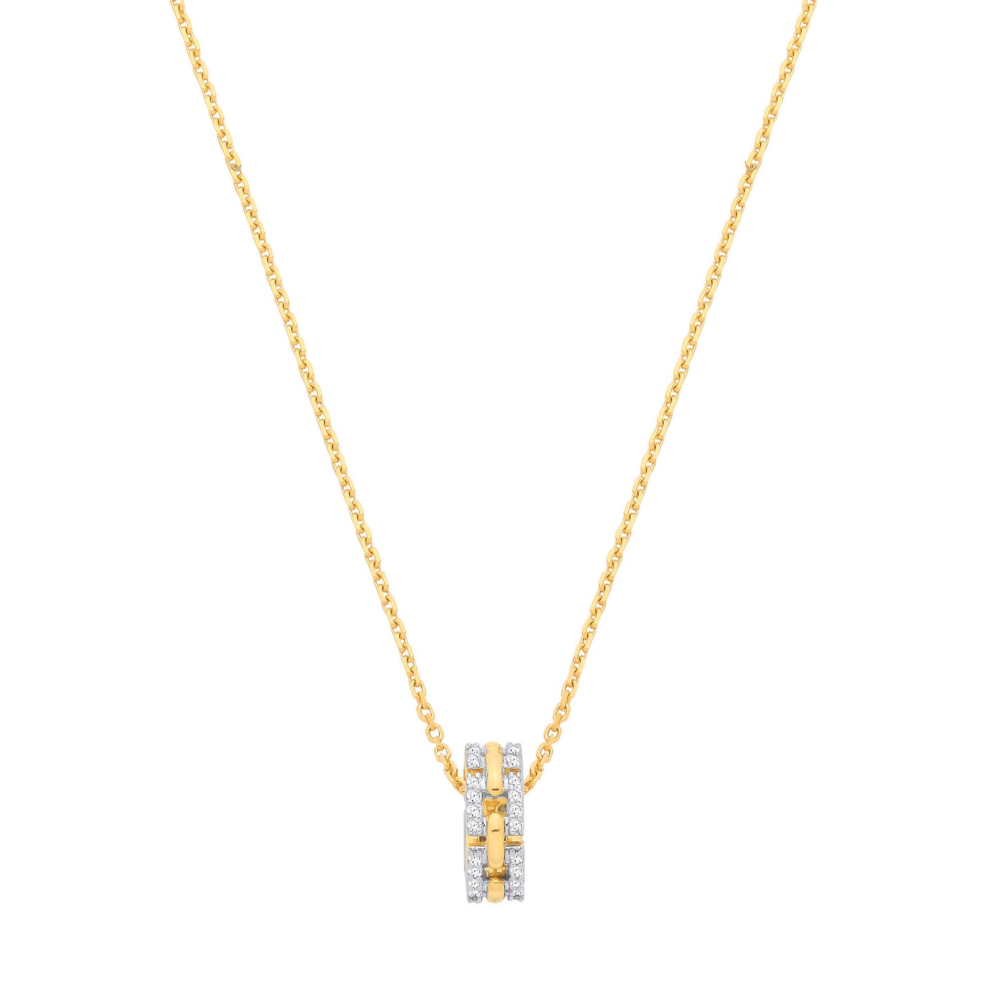 9ct Yellow Gold 0.20ctw Circle Necklace