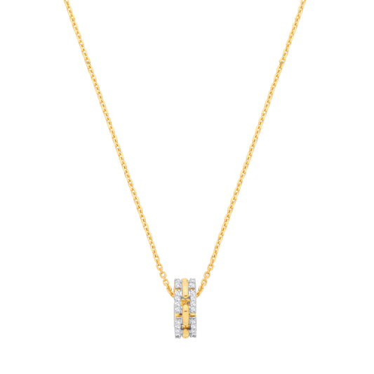 9ct Yellow Gold 0.20ctw Circle Necklace