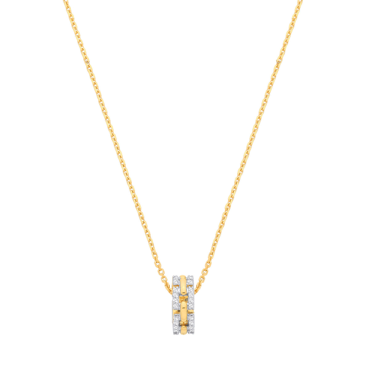 Product Title 9ct Yellow Gold 0.20ctw Diamond Circle Necklace