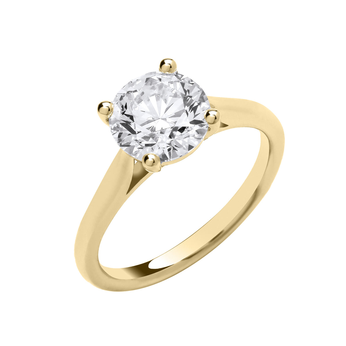18ct Yellow Gold 3.00ctw Solitaire Lab-Grown Diamond Ring (IGI Certified)