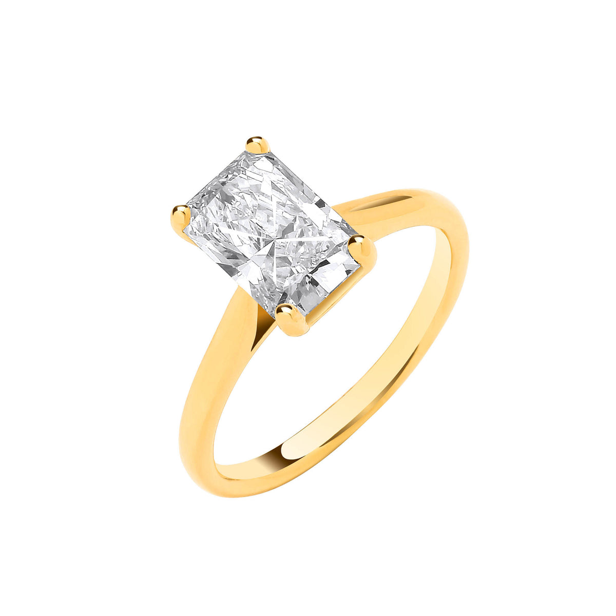 18ct Yellow Gold 2.00ctw Radiant Cut Lab-Grown Diamond Ring (IGI Certified)