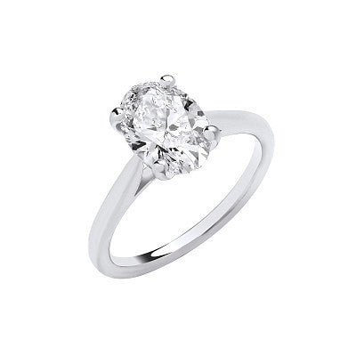 9ct White Gold 2.00ctw Oval Cut Lab-Grown Diamond Ring (IGI Certified)