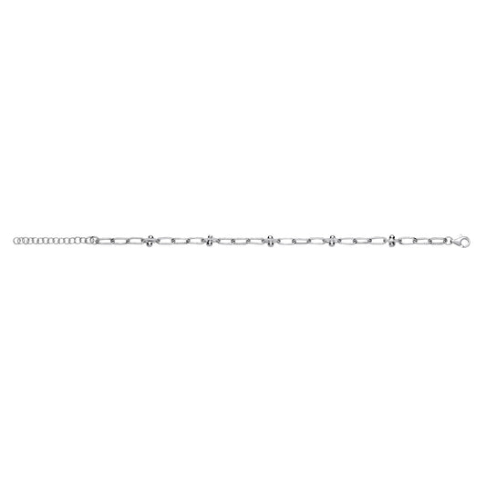 Sterling Silver Fancy Link Ladies Bracelet