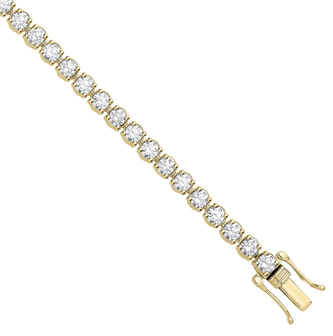 9ct Yellow Gold 3.00ctw Lab-Grown Diamond Tennis Bracelet – WGI Certified