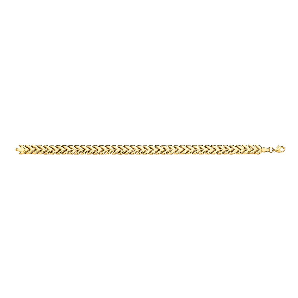9ct Yellow Gold Herringbone 7mm Ladies Bracelet