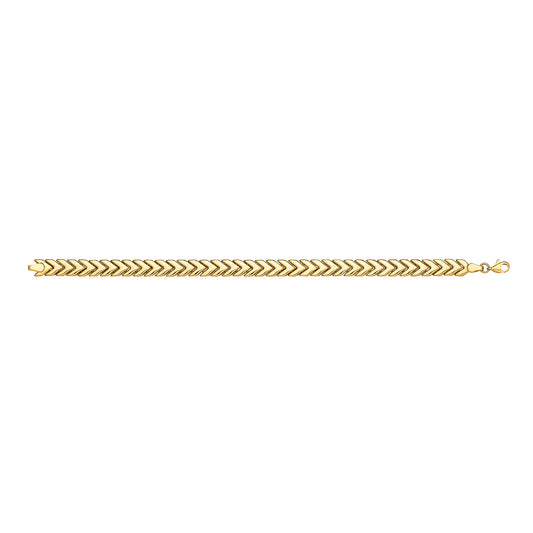9ct Yellow Gold Herringbone 7mm Ladies Bracelet