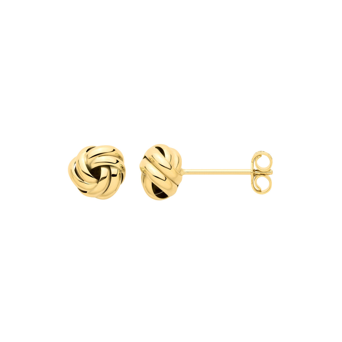 9ct Yellow Gold 6.8mm Love Knot Stud Earrings