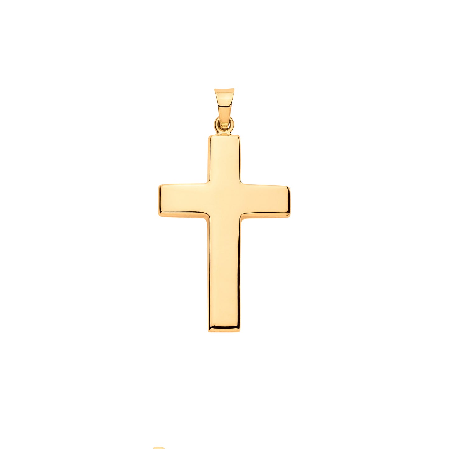 9ct Yellow Gold Medium Hollow Plain Cross Pendant