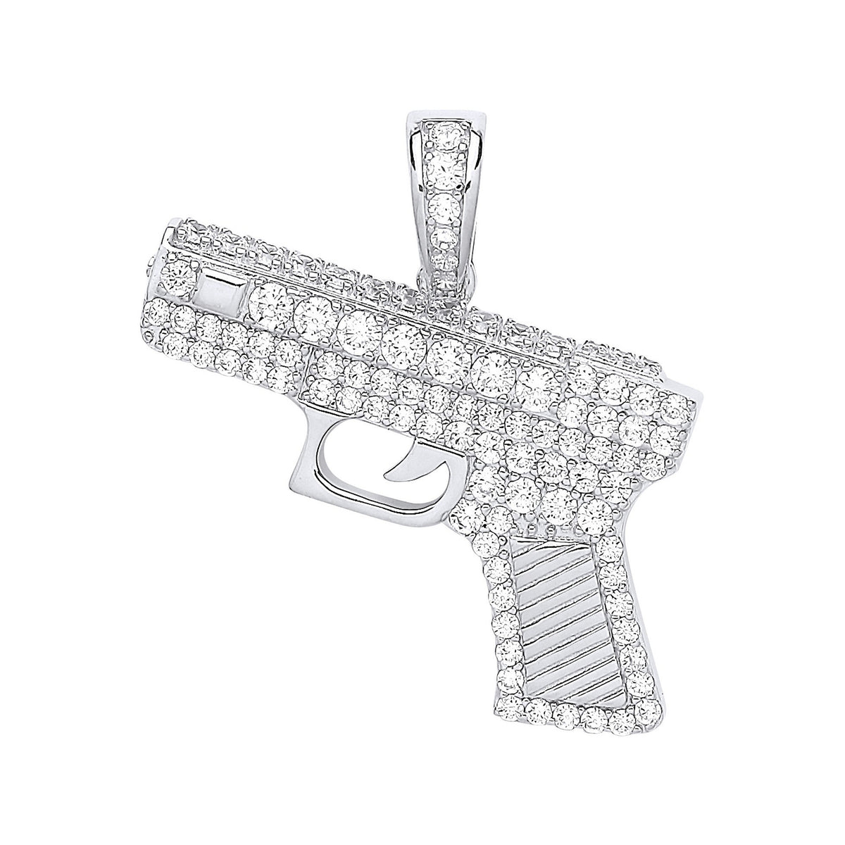 Silver Cz 9mm Pistol Pendant