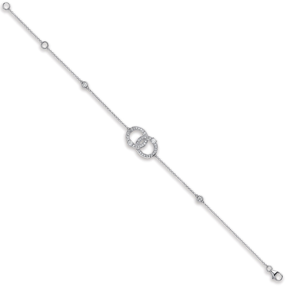 9ct White Gold 0.17ct Diamond Tennis / Line Bracelet