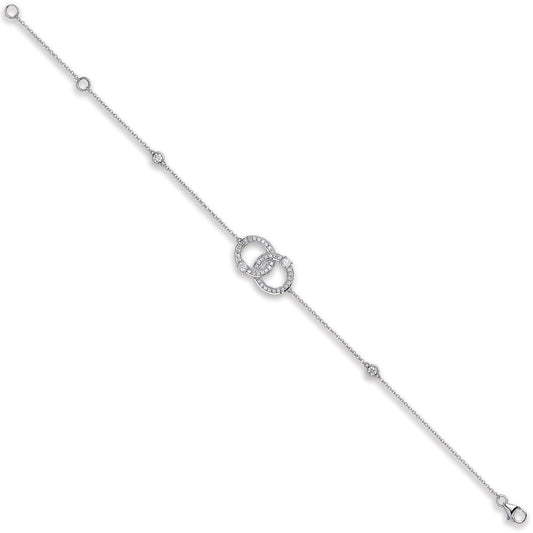 9ct White Gold 0.17ct Diamond Tennis / Line Bracelet